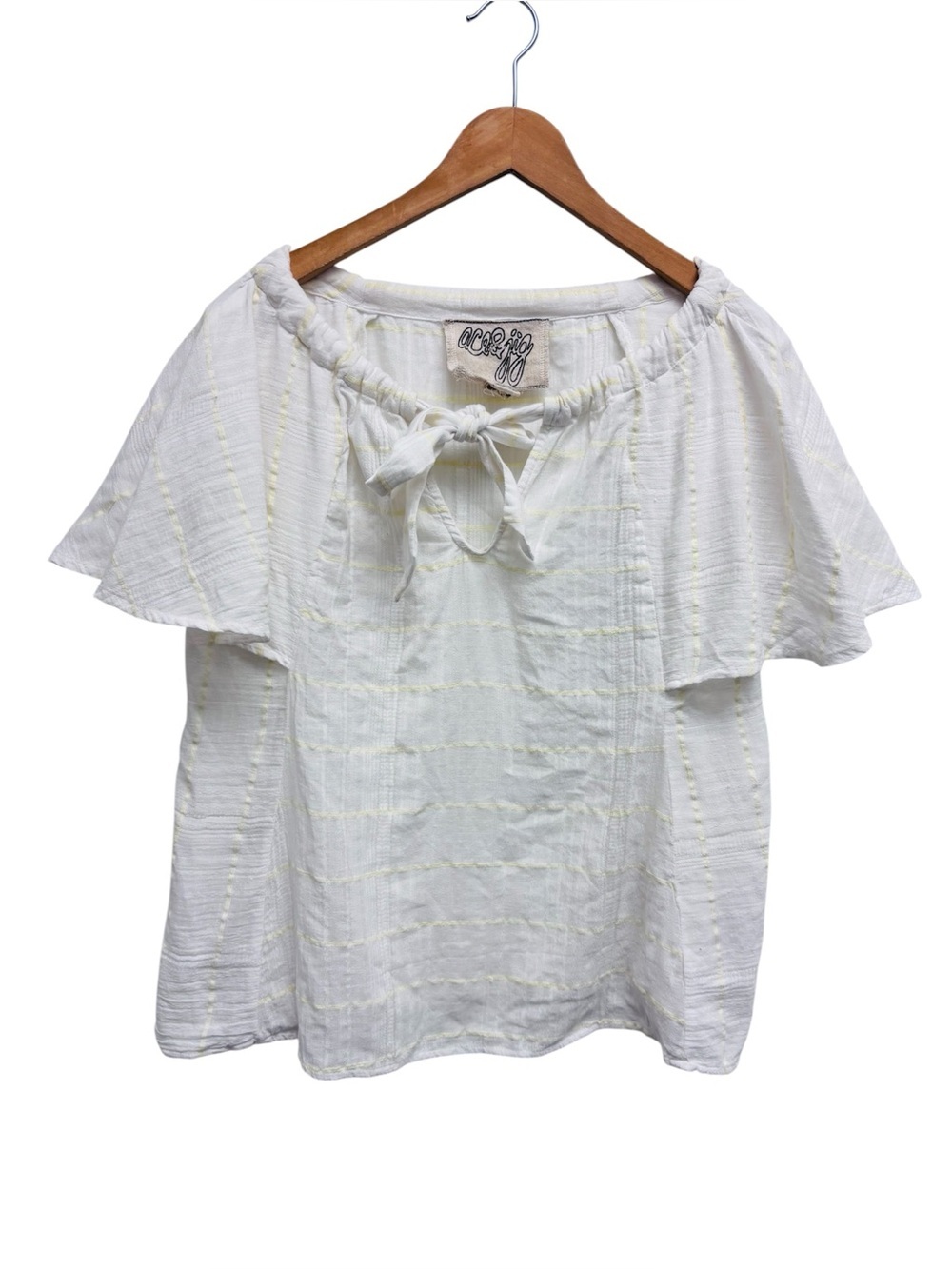 Ace & Jig Yellow Windowpane Peasant Blouse